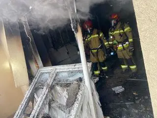 Wybuch i pożar mieszkania w Katowicach