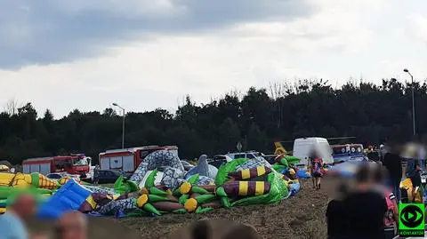 Wiatr porwał dmuchaniec, na którym bawiła się 2,5-letnia dziewczynka. Są informacje o stanie dziecka