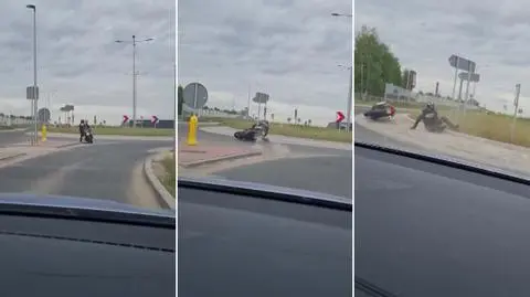 Motocyklista uciekał przed policją. Zatrzymali go, gdy się przewrócił. Nie miał prawa jazdy