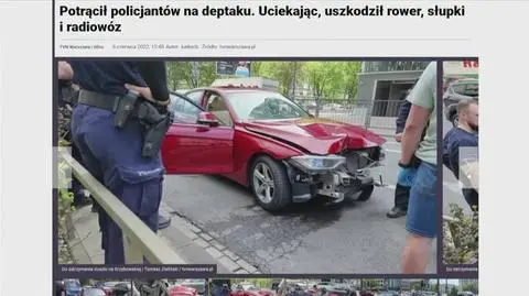 Potrącił policjantów na Chmielnej