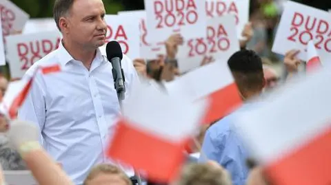Prezydent Andrzej Duda na wiecu 