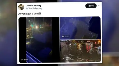 Woda wdarła się na ulice Londynu. Kierowcy porzucali auta