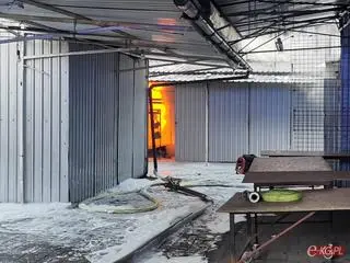 Pożar straganów w Kołobrzegu