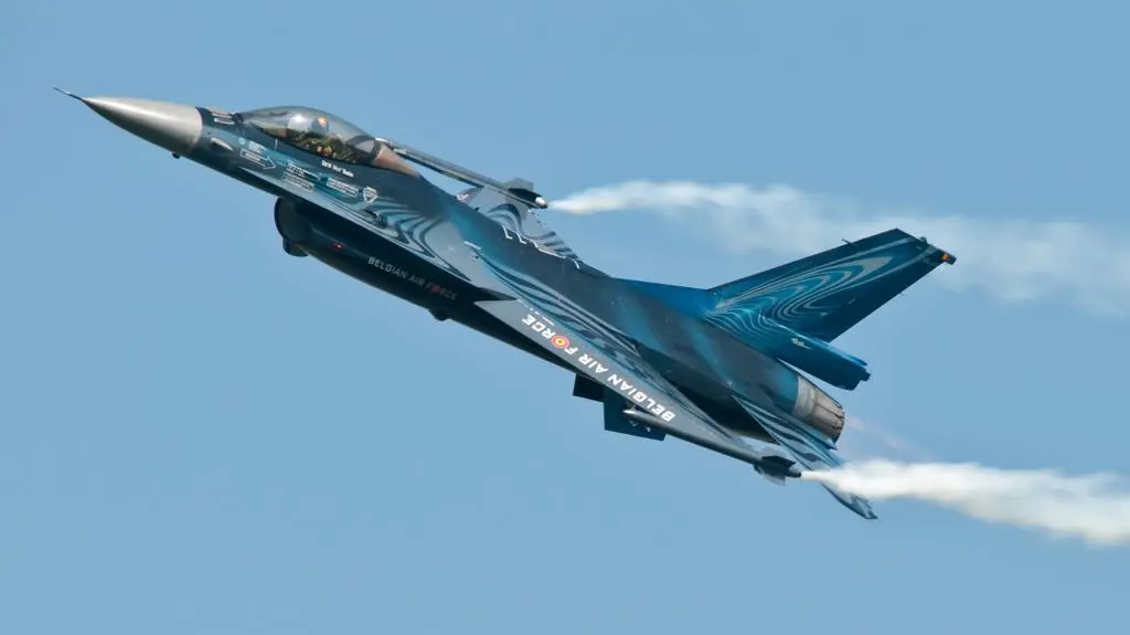 Belgijski myśliwiec F-16. Zdjęcie ilustracyjne 