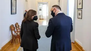 Kamala Harris and Andrzej Duda in Belweder