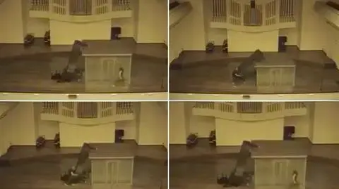 Steinway piano damaged in a stage lift accident