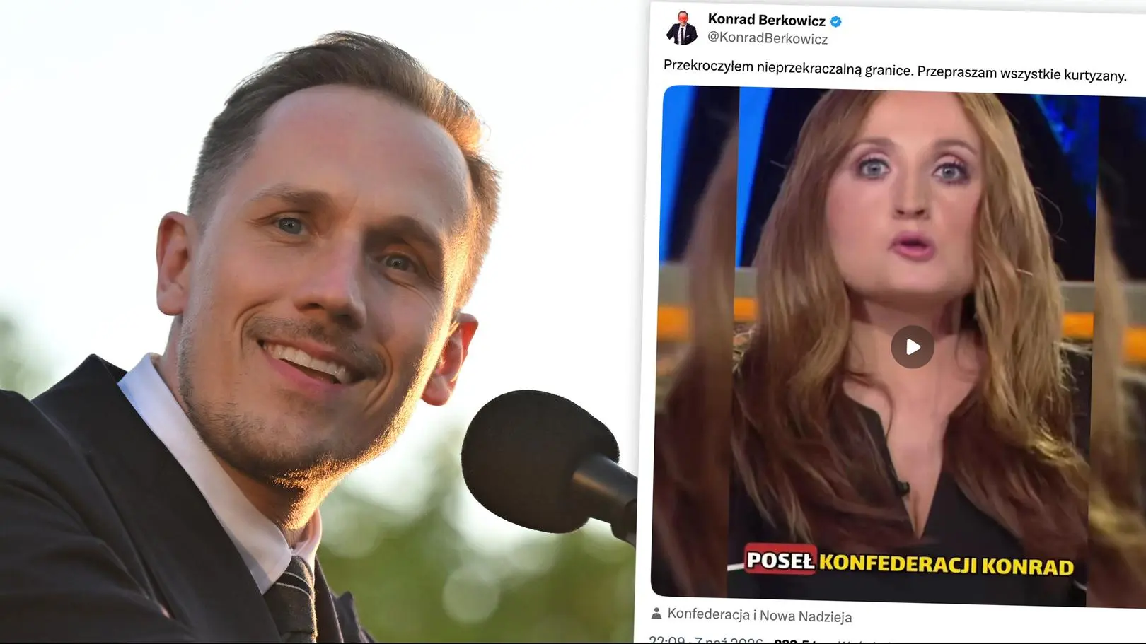 Konrad Berkowicz nazwał dziennikarkę TVP 