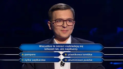 Które śmieci rozkładają się najdłużej? Pytanie w "Milionerach" za 75 tysięcy złotych