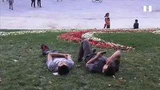 Odpoczywający w parku Gezi