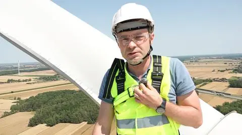 125 metrów nad ziemią. Jan Niedziałek z ekipą TVN24 BiS prosto ze szczytu wiatraka