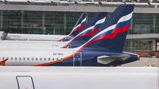 Samoloty linii Aerofłot na lotnisku w Moskwie