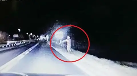 Zatrzymał samochód, nagle zaczął uciekać. Nagranie