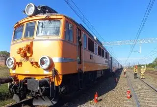 Pożar lokomotywy pod Kutnem