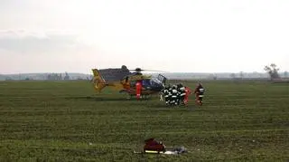 Najciężej ranną kobietę zabrał śmigłowiec LPR