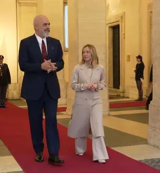 Edi Rama, premier Albanii, i Giorgia Meloni