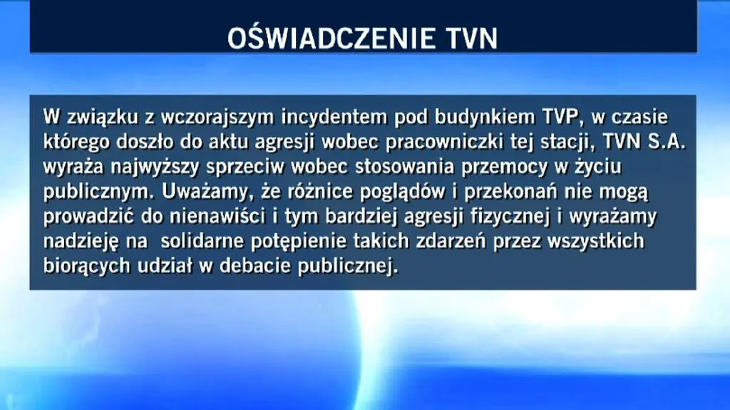 Oświadczenie TVN w sprawie ataku na Magdalenę Ogórek 