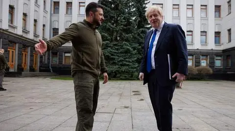 Wołodymyr Zełenski i Boris Johnson w Kijowie