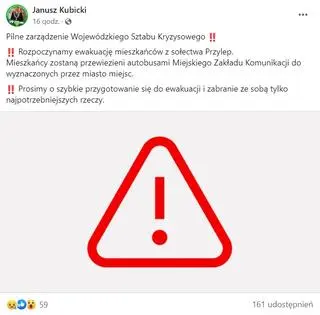 Wpis Janusza Kubickiego z 22 lipca z godziny 18.50