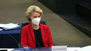 Ursula von der Leyen podczas debaty w Parlamencie Europejskim o praworządności w Polsce