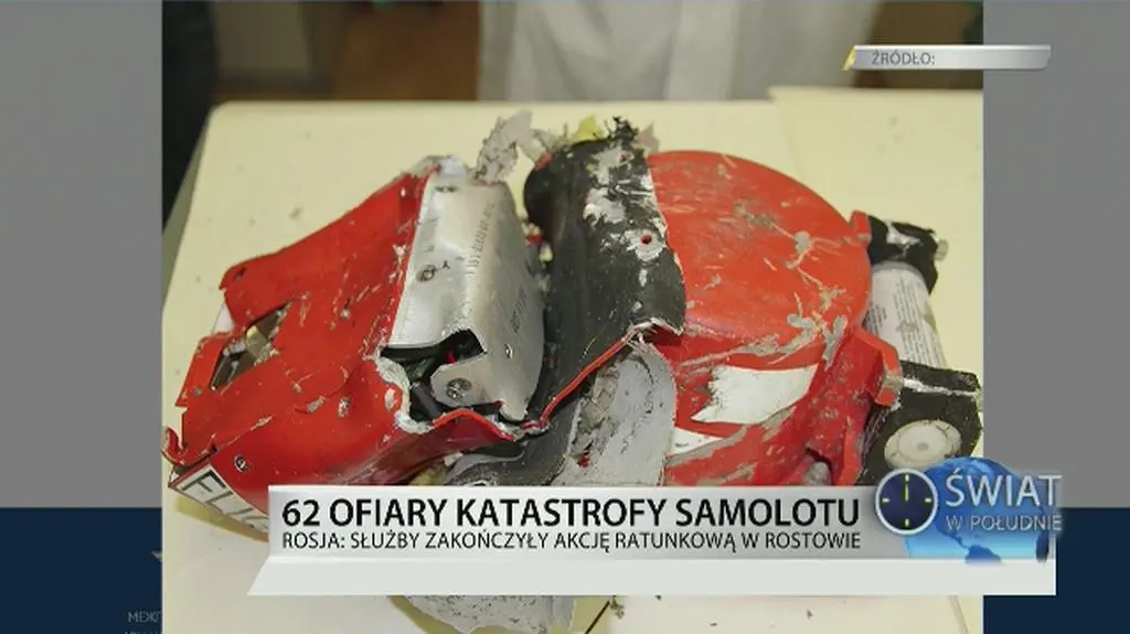 Rostów nad Donem: trwa badanie czarnych skrzynek samolotu 