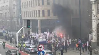 Protest górników w Warszawie