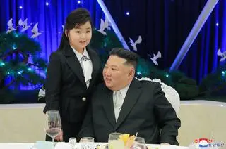 Kim Dzong Un z córką 