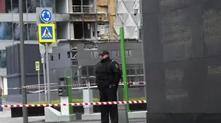 Uszkodzone wieżowce w Moskwie po ataku dronów