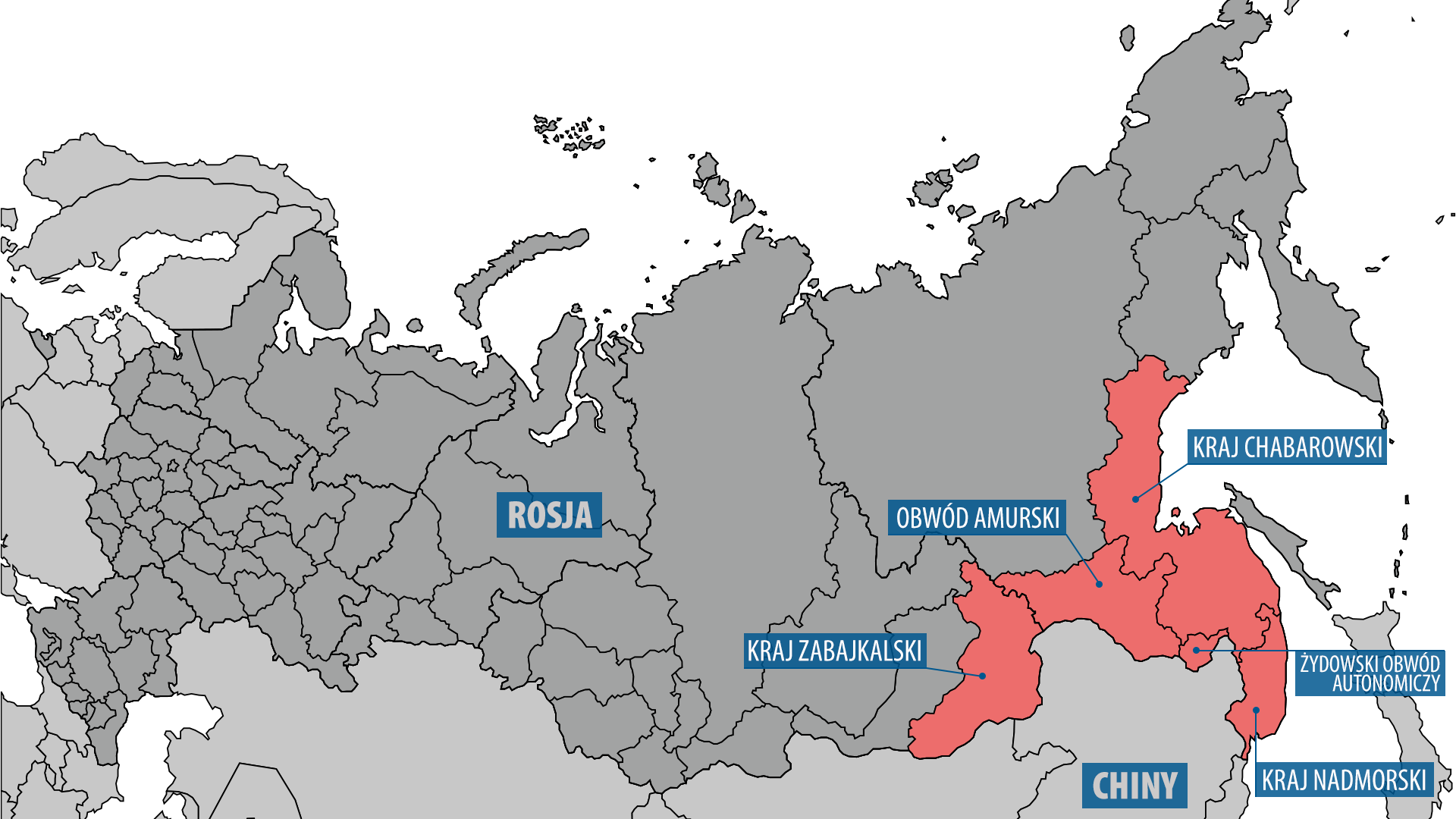 Regiony Rosji, gdzie zostaną zamknięte przejścia graniczne z Chinami 