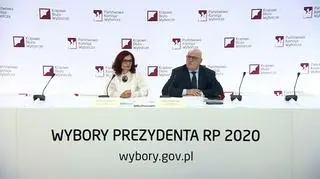 Szefowa KBW i przewodniczący PKW podczas piątkowej konferencji prasowej