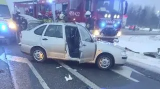 Wypadek na DK 92. Ranna kobieta