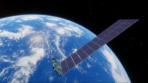 Satelita Starlink na orbicie - wizualizacja
