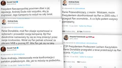 Tusk o "wstydzie na cały świat", Duda o kłamstwie i  "chowaniu się za plecami". Polityczna wymiana zdań