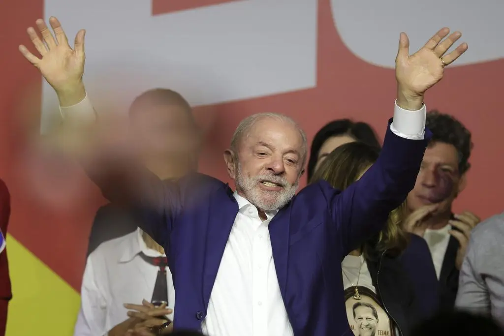 Luiz Inacio Lula da Silva po ogłoszeniu wyników pierwszej tury wyborów