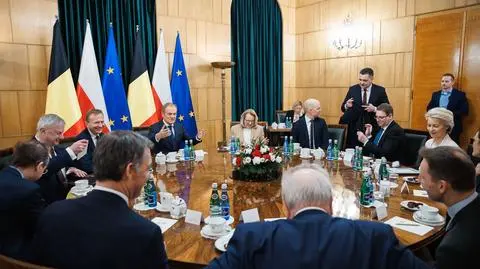 Donald Tusk na spotkaniu z premierem Belgii i przewodniczącą KE