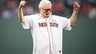 Lech Wałęsa at a Boston Red Sox game
