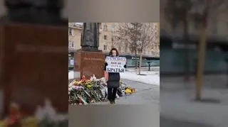 Jednoosobowy antywojenny protest w Moskwie