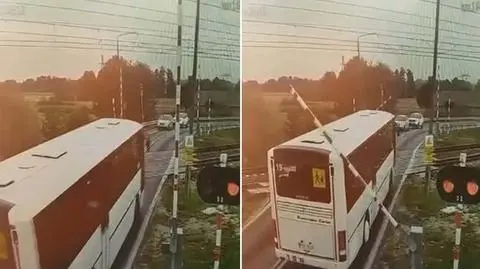 Wjechał na przejazd. Po chwili na autobus opadła rogatka 
