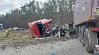 Zderzenie pociągu z samochodem ciężarowym w Piechcinie