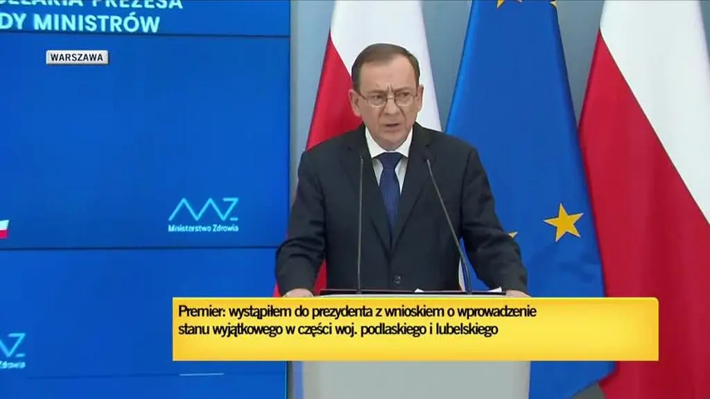 Szef MSWiA: rada ministrów podjęła uchwałę o wprowadzeniu stanu wyjątkowego na wąskim pasie leżącym przy granicy z Białorusią