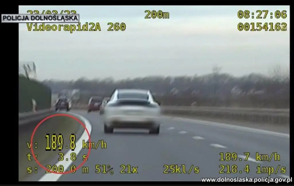 189 km/h w porsche na S8