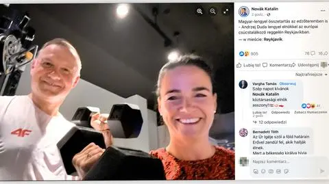 Katalin Novák i Andrzej Duda na siłowni 