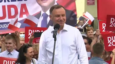 Andrzej Duda na spotkaniu w miejscowości Łobez 