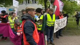 Protest przed kopalnią Janina