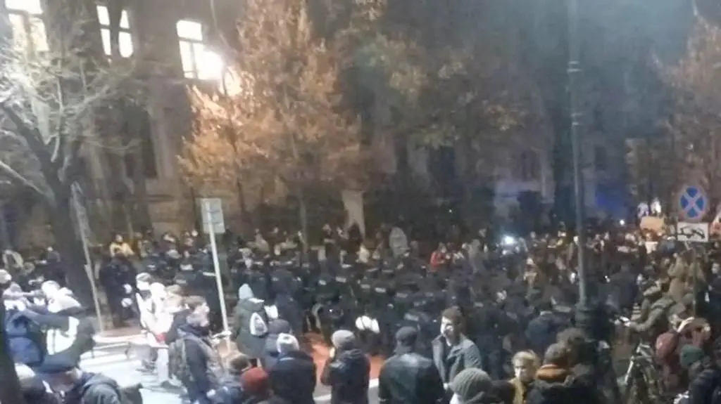 Protest w centrum