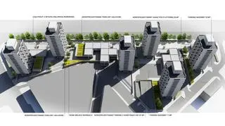 Cały kompleks budynków przy pl