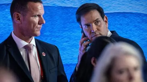 Marco Rubio podczas konferencji w Manili