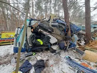 Wypadek ciężarówki w Dobrej na Podkarpaciu