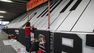 Mural gotowy był we wtorek wieczorem