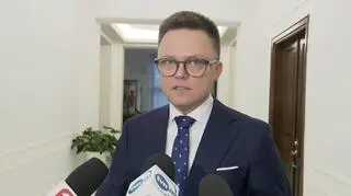 Szymon Hołownia w rozmowie z dziennikarzami
