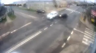 Zderzenie trzech samochodów w Aleksandrowie Łódzkim